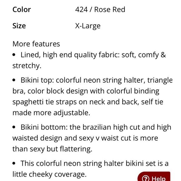 Women's Colorful String Bikini Set Sexy Triangle Two Piece Neon Bikini Size XL - Picture 11 of 11